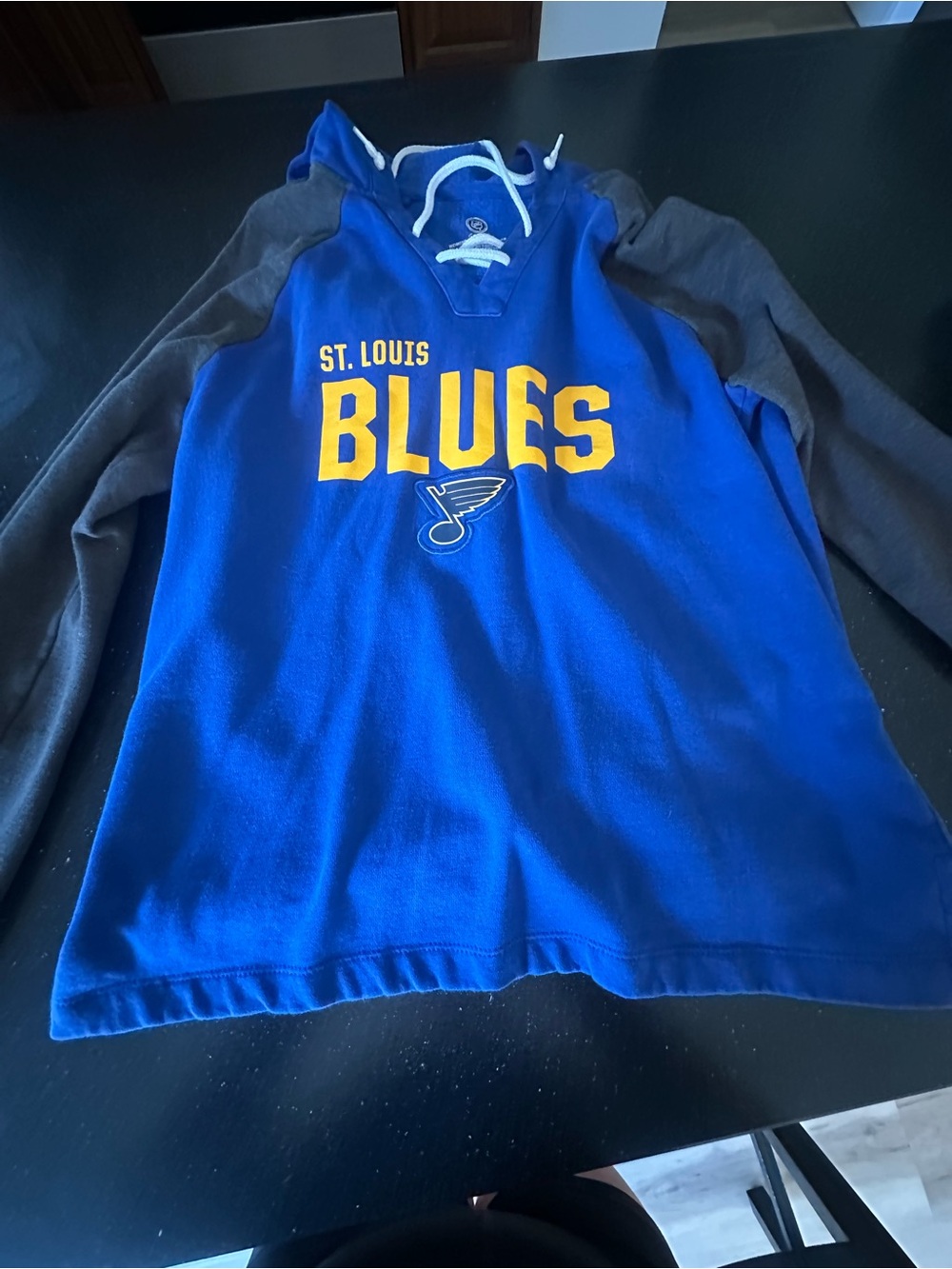 St. Louis Blues Kids Blue & Gray Raglan Hoodie